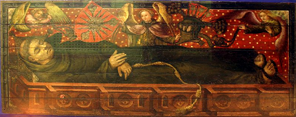 Adolphe IV de Holstein dans son sarcophage - peinture idéalisé effectuée vers 1450 - Maria-Magdalenen-Kloster - Kiel - Le corps est de grandeur nature